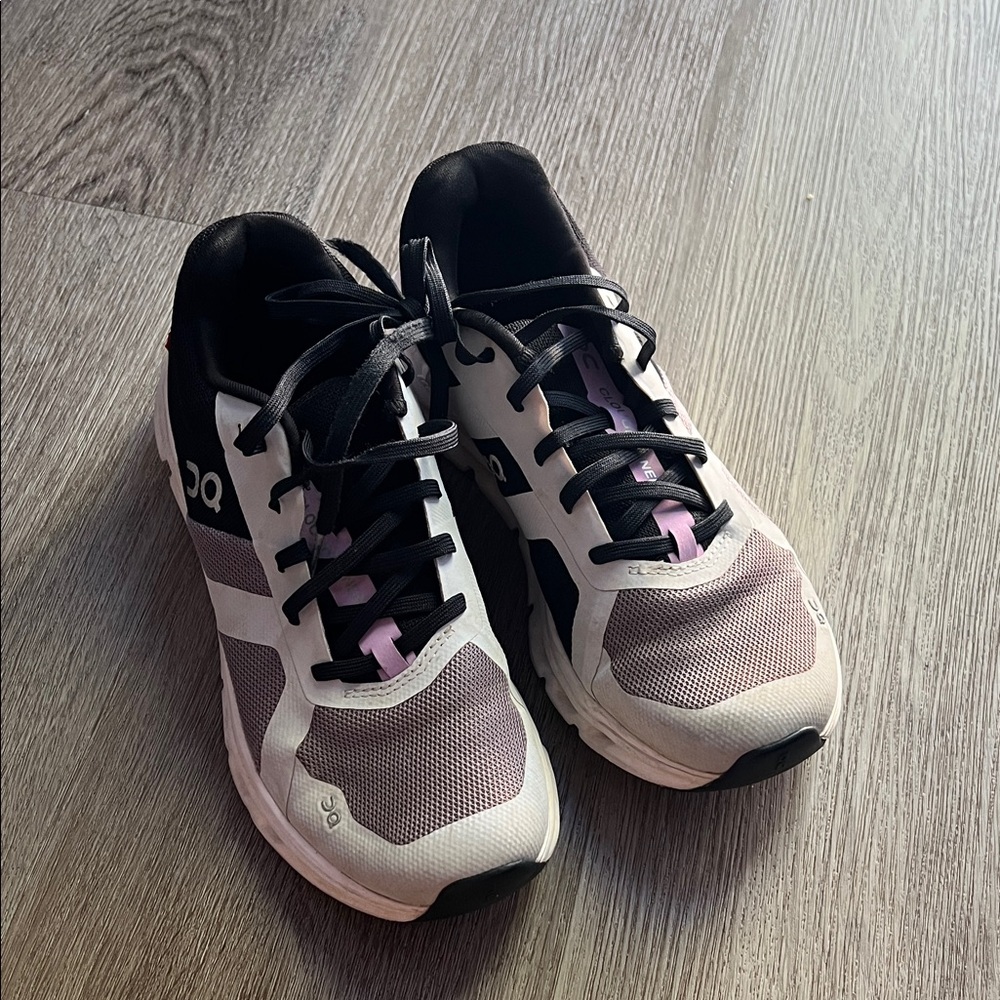 On Running Women's Black, cream-grey and Pink Athletic Shoes